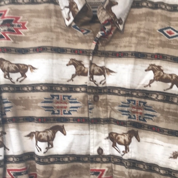 Western men’s Aztec long sleeve shirt vintage - Picture 3 of 3